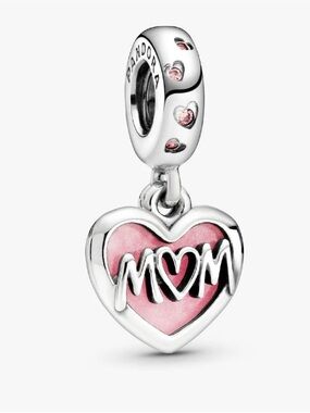 NEW Pandora Mom Script Heart Dangle Charm